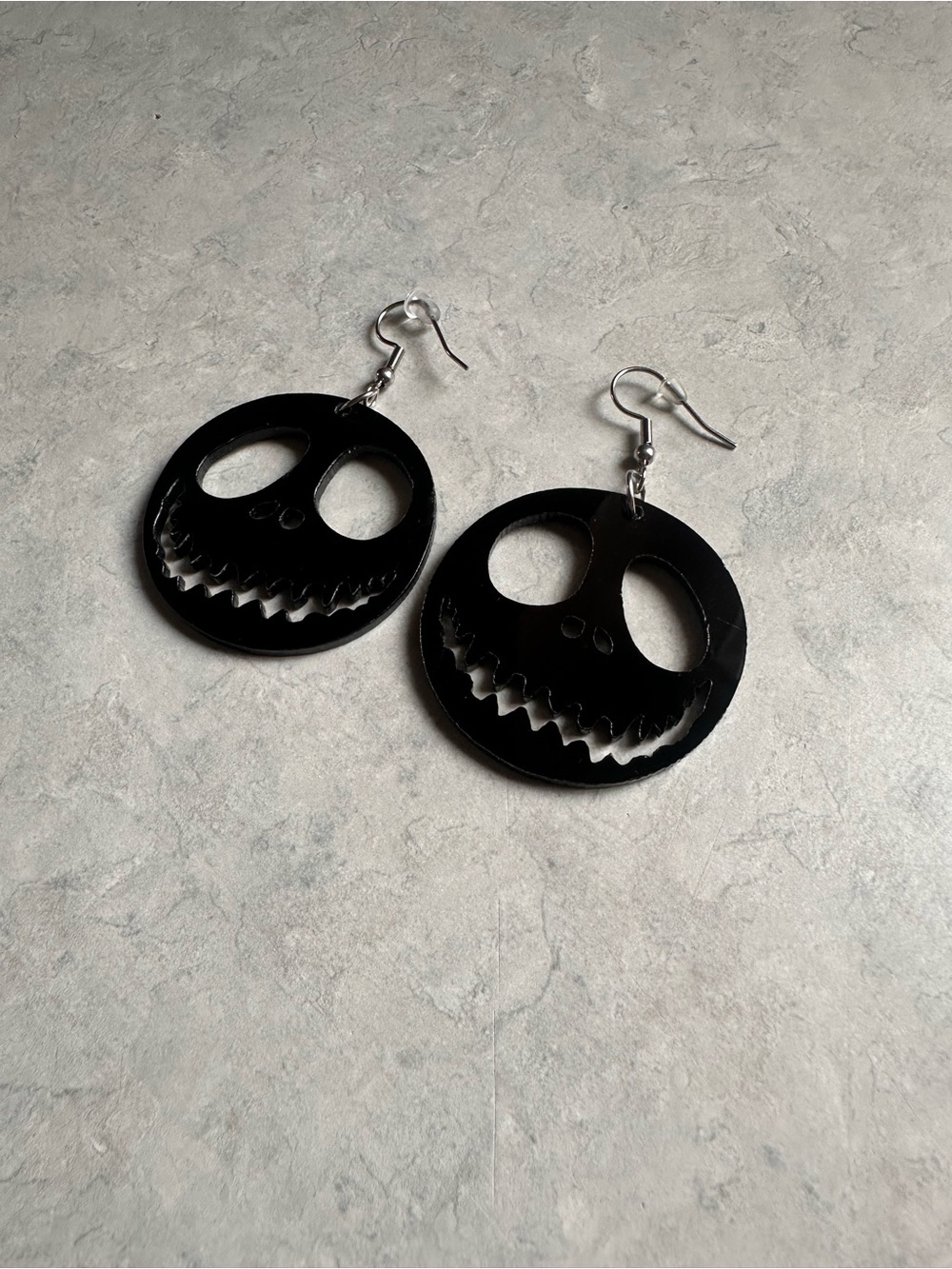 Black Skull Face Drop Earrings - Women Accessories